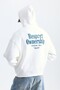 Boxy Fit Lettered Hooded Sweatshirt - 5