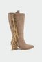 Dietra Tasseled Fringe-Detail Square-Toe Boots with Thick Heel - 2