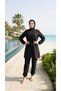 Adjustable-Waist, Elastic-Waisted, Water-Repellent Fabric, 3-Piece Fully Covering Modest Swimwear Hijab Burkini - 7