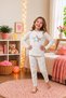Cotton Soft Touch Patterned Fabric Round-Neck Long-Sleeve Children's Pajama Set - 3