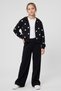 M9573 Girls' Cropped Cardigan, Black 134 (9-10) - 2