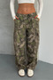 Women's Camouflage Print Cargo Pocket Balloon Pants, 100% Cotton - 7