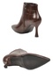 Women's Stiletto Heel Zip-Up Boots, 448237, Coffee-Colored Crocodile Print - 5