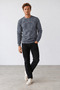 New season hukli men's regular fit crew neck patterned sweatshirt. - 2