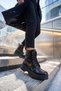 Women's Zip-Up Boots 113 Black Patent Leather