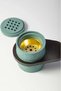 Poly turquoise incense burner with wooden handle - 2