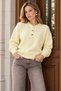 Women's Button-Up Crew Neck Basic Knit Sweater - 3