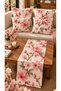 Set of 4 Cushion Covers with Pink Sakura and Cherry Blossom Floral Prints + 1 Table Runner – 43x43 cm Reversible Cushion Covers, 40x140 cm Table Runner - 2