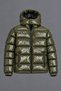 Men's Khaki Winter Jacket with Hood, Padded Design, and Zipper