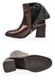 Women's Thick Heel Zip-Up Boots, 655624, Coffee-Colored Crocodile Print - 5