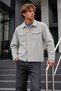 Men's Gray Jacket with Double Chest Pockets, Made of Thick Fabric
