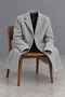 Men’s Classic-Collar Winter Melton Coat, Gray Coat - 4