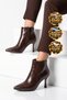 Women's Stiletto Heel Zip-Up Boots, 448237, Coffee-Colored Crocodile Print - 3