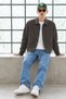 Men’s Shirt Collar Button-Front Melton Coffee-Colored Jacket - 6