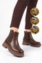 Women's Chelsea Boots 418111 Coffee-Leather - 3
