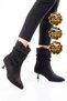 Women's Stiletto Heel Boots 336630 Black Suede - 3
