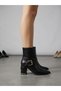 Mk 450 Women's Gold Buckled Casual Boots with Buckle Detail and 7-cm thick heel - 2