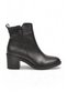 Women's Thick Heel Zip-Up Boots, 224574, Black Leather - 2