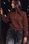 Women's Sporty-Chic Casual Brown Sweatshirt - 4