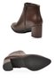 Coffee-Colored Faux Leather Women's Boots PC-54984 Z - 5