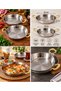 Set of 2 Stainless Steel Chrome-Plated Forged Skillets, 20 and 22 cm – Skillets with Gold Handles for Frying, Menemen, and Serving - 5