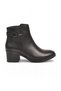 Women's Genuine Leather Zip-Up Boots with Mid-Heel 92157-1 Black - 2
