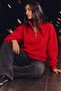Women's Sporty-Chic Casual Red Sweatshirt - 3