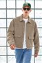 Men's Oversized Beige Transitional Jacket with Pockets - 4