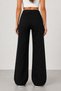 Women's Black Stretch Wide-Leg High-Waisted Jeans with Wide-Leg Fit, Relaxed Fit, Denim Pants Featuring Hello Kitty - 3