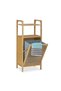 Bamboo laundry hamper with shelf