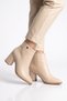 Cream Shiny Faux Leather Women's Boots PC-54984 Z - 3
