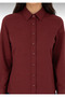 Women's burgundy long sleeve basic shirt - 7