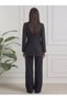 Black Tweed Blazer with Button Details and Lined Construction - 4