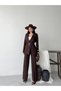 Women's Belt Detail Jacket and Pants Set—Stylish, Modern-Cut Two-Piece Set - 2