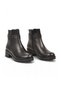 Women's Black Genuine Leather Buckled Zip-Up Boots with Buckle Detail 2685-1 - 4