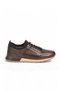 Men's Coffee Genuine Leather Casual Shoes with Laces 42158