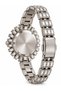 Women's Wristwatch with White Dial, Gem-Set Round Case, Silver-Tone Steel Band, Quartz Movement, 3 ATM - 4