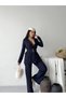 Women's Belt Detail Jacket and Pants Set—Stylish, Modern-Cut Two-Piece Set - 2