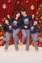 New Year's-Themed Family Pajama Set, Knit Fabric, Mother-Daughter - 4
