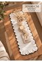WHITE Table Runner WITH FRINGE, BLACK-EDGED, DECORATIVE, 30X80 CM - 2
