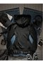 Tribal Gothic Print, Zipper-Front, Black, Fur-Trimmed Slim Fit Gothic Zip Cardigan - 4