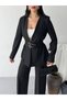 Women's Belt Detail Jacket and Pants Set—Stylish, Modern-Cut Two-Piece Set - 5