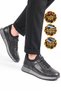 Men's Black Genuine Leather Casual Shoes with Elastic Laces 42158 - 3