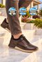 Men's Coffee Genuine Leather Casual Shoes with Laces 42158 - 2