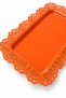 Waro Set of 6 Lace-Patterned Orange and Brown Serving Trays, Tea Trays, Decorative Trays - 3
