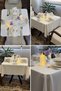 Liquid-Repellent White Square Tablecloth - Thick, Heavyweight, Stitch-Free Fabric for Homes - 3