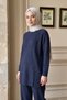Patterned Glittery Pants and Sweater Set 101061 Dark Blue - 2