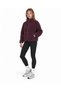 Women's Plum-Colored Plush Mock Neck Jacket with a Stand-Up Collar, Zipper, and Zippered Pockets - 3