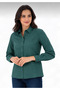 Women's Dark Green Long-Sleeved Basic Shirt - 2
