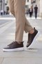 Men's Genuine Leather Sneakers 272303 Brown - 3
